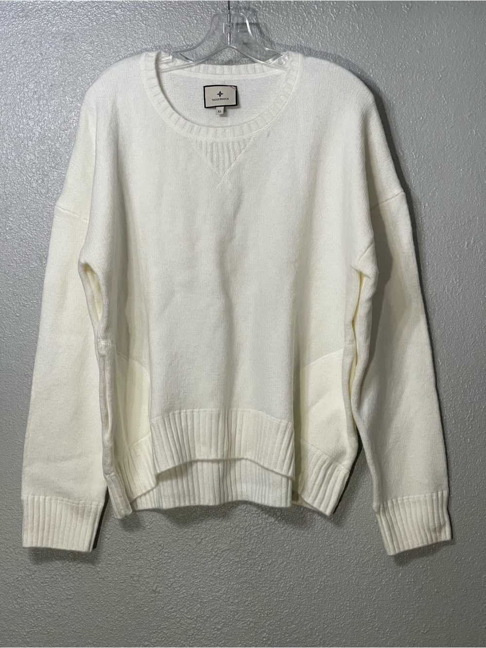 TICKERNUCK Women's Cream Crewneck Sweater - Size XL